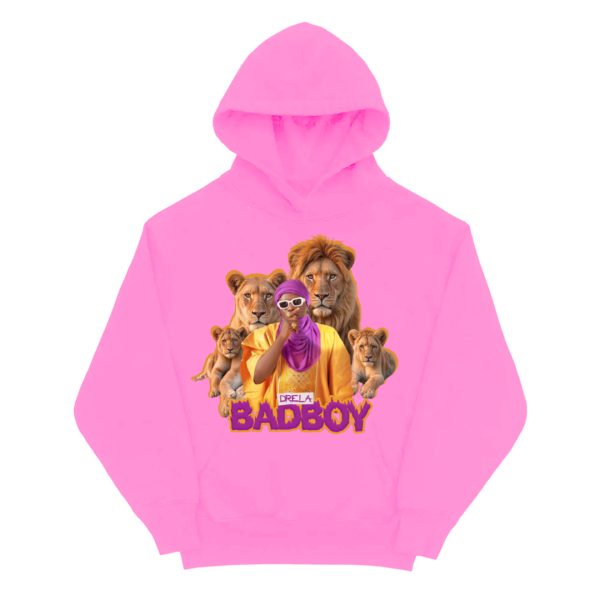 DRELA BADBOY PINK LIONS HOODIE - Image 2